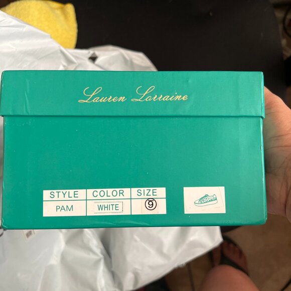 Lauren Larraine Pam White Embellished Platform Sneaker Rhinestone - Picture 7 of 7